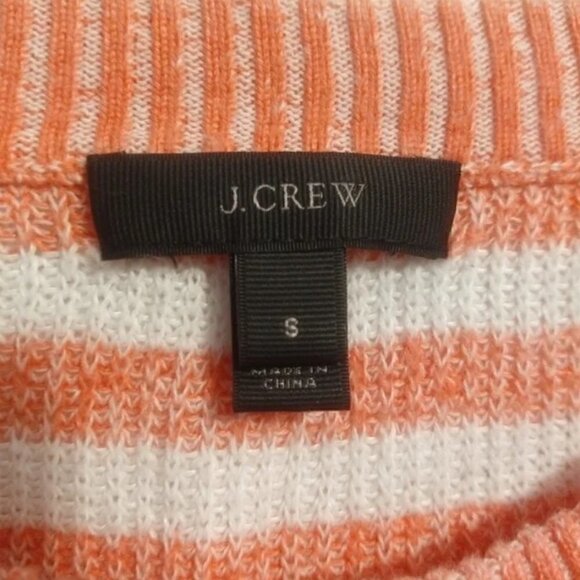 J. Crew Sweater S Linen Cotton Heather Stripe Pink White - Picture 10 of 12